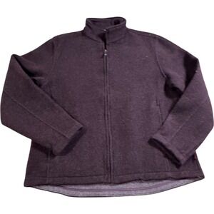 Woolrich 22708 Heather Raisin Full Zip Fleece Jacket Mock Neck Pockets